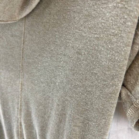 Converse SMALL Cream Khaki Cowl Neck Knit Top Short Sleeve Blouse - Picture 5 of 6